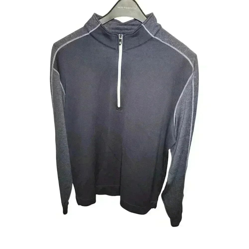 Foot Joy Pull Over Size L 1/4 Zip Blue Long sleeve Navy 2 tone